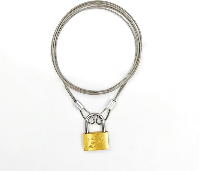 HR005 宅配ボックス用 セキュリティワイヤーロック 1.5m   南京錠・鍵付き｜盗難防止・屋外対応