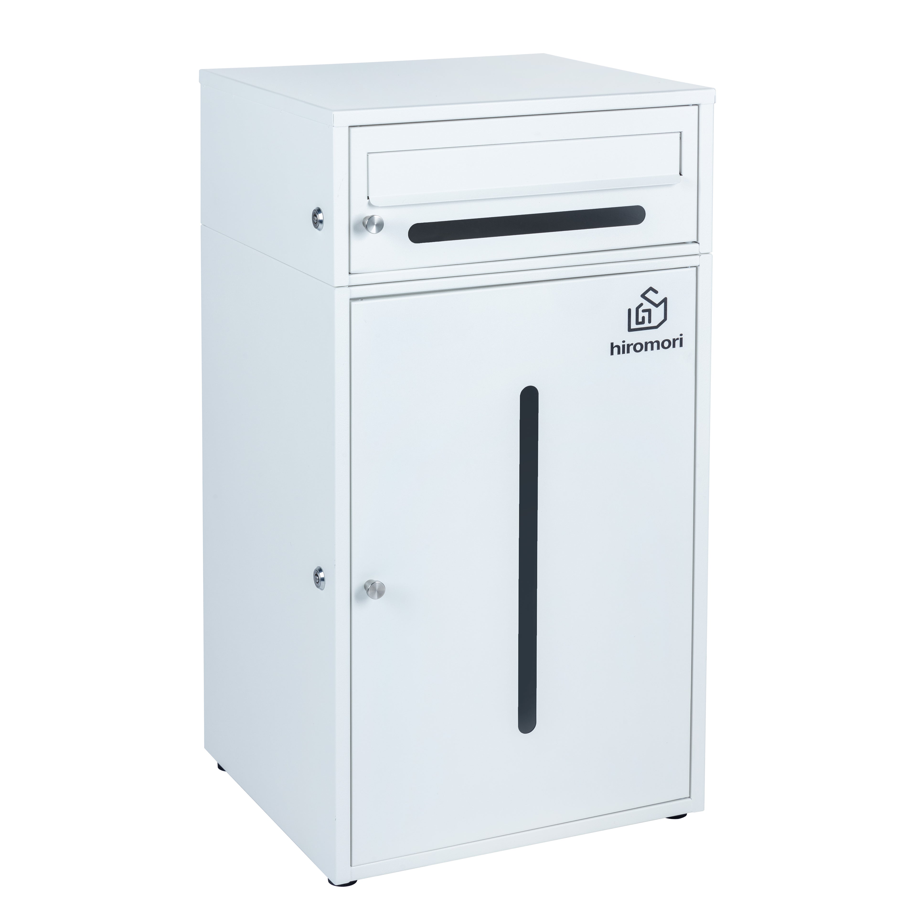 HR002 ポスト一体型宅配ボックス 二段式 96L大容量   防水・防錆・キャスターロック付き｜屋外対応