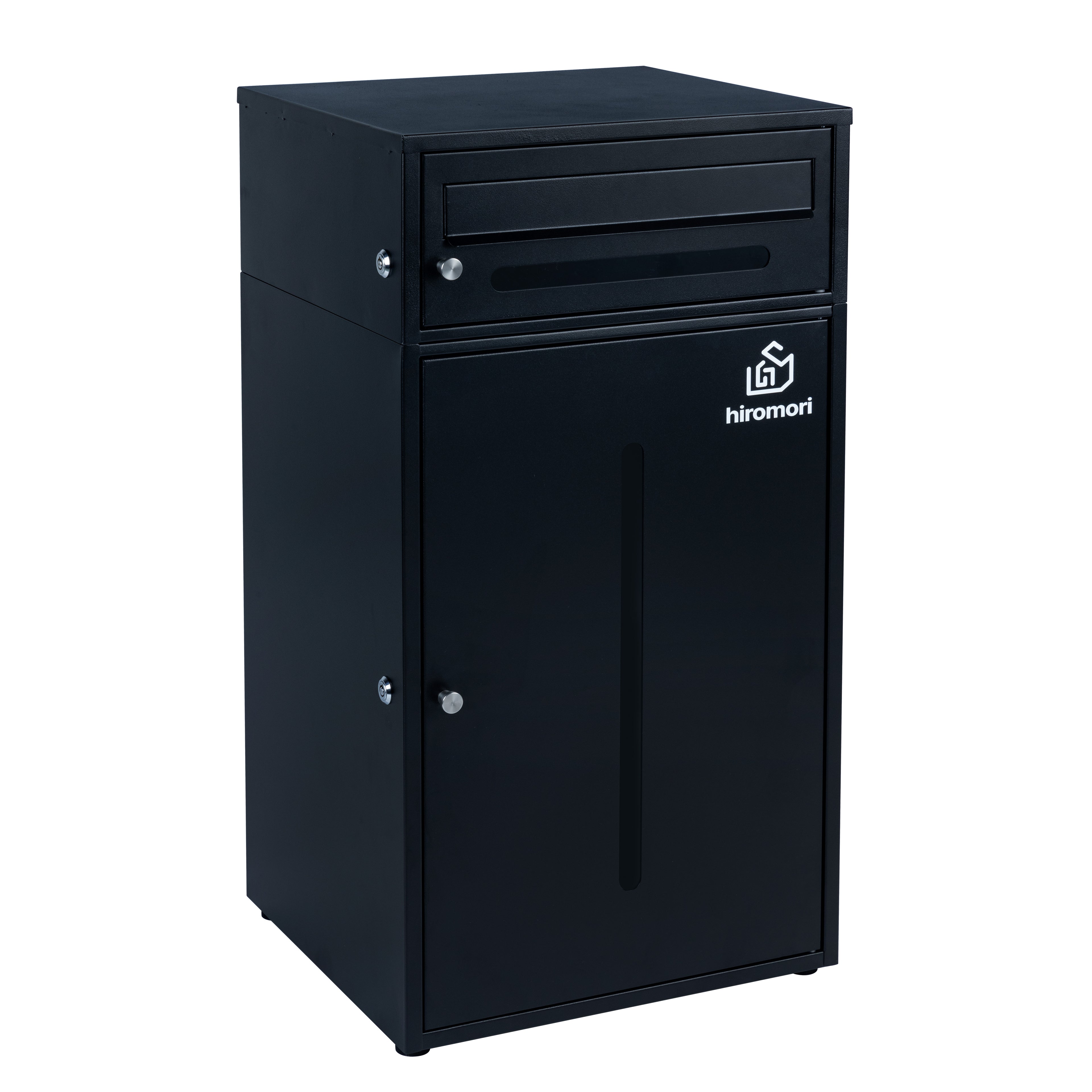 HR002 ポスト一体型宅配ボックス 二段式 96L大容量   防水・防錆・キャスターロック付き｜屋外対応