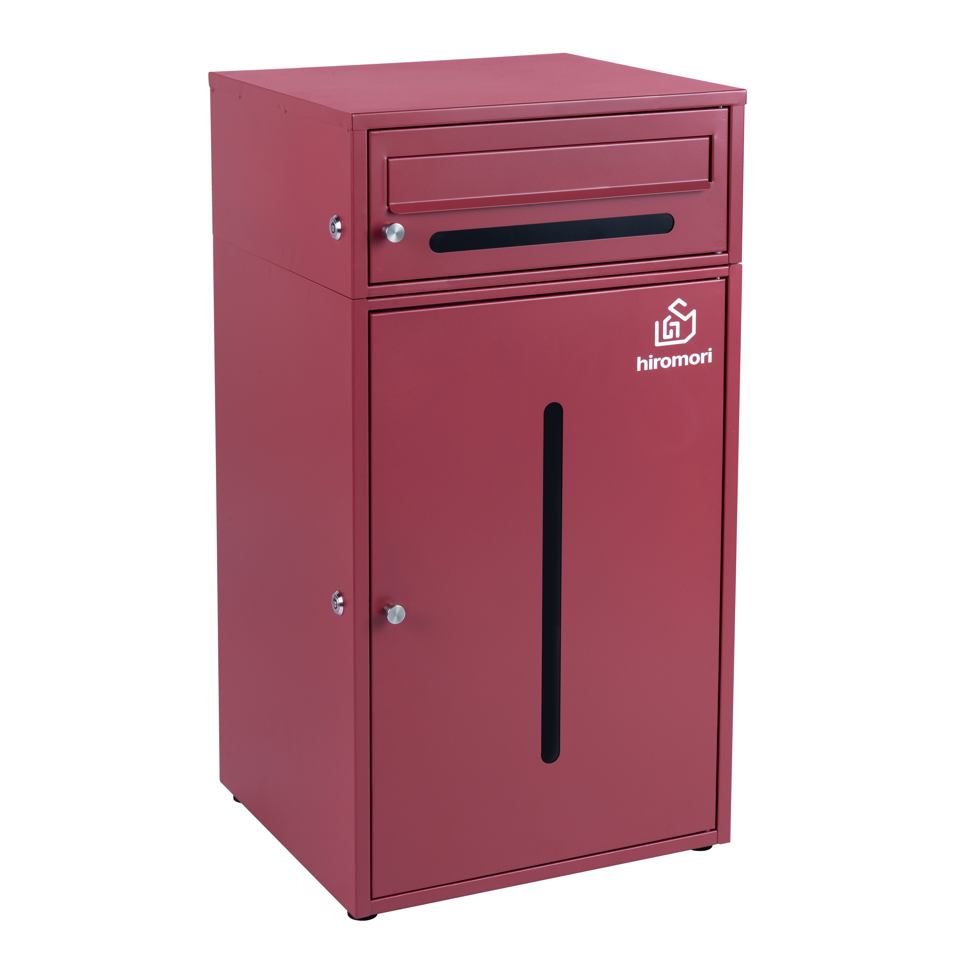 HR002 ポスト一体型宅配ボックス 二段式 96L大容量   防水・防錆・キャスターロック付き｜屋外対応