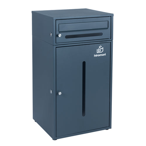 HR002 ポスト一体型宅配ボックス 二段式 96L大容量   防水・防錆・キャスターロック付き｜屋外対応